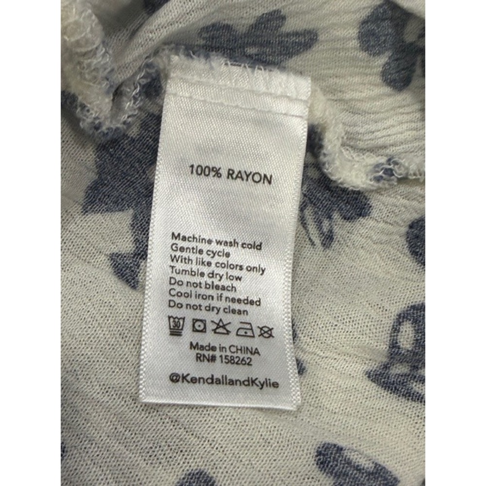 Altar'd State Floral Wrap Midi Skirt Navy White Size L Ruffle Hem Tie Waist - Picture 3 of 13